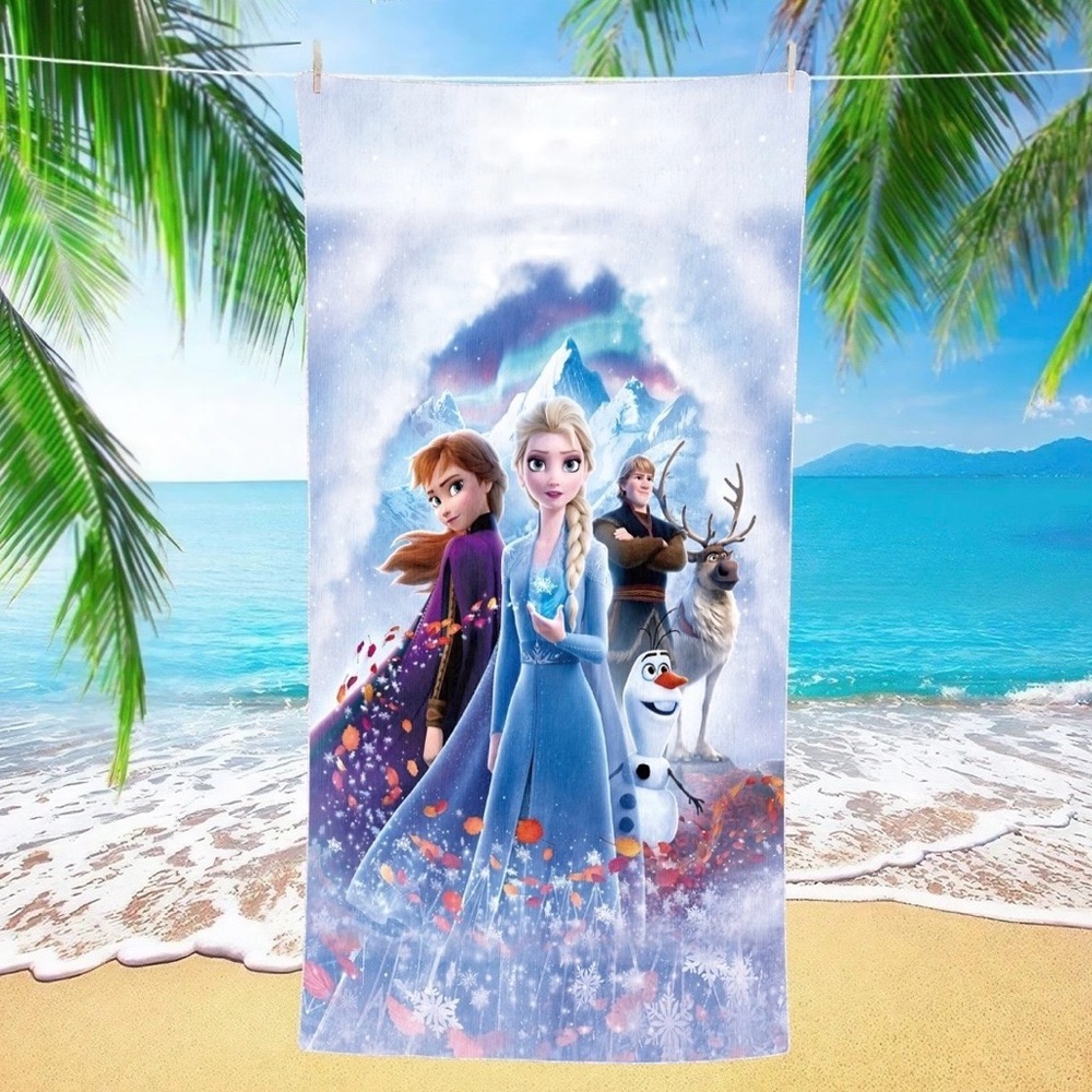 Disney Frozen Beach Towel - Blue, White, Purple